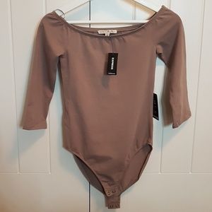 New taupe Express bodysuit size XS